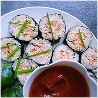 salmon salad sushi