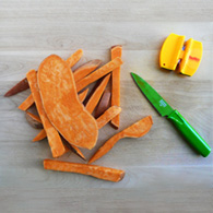 my tips and techniques for cutting sweet potatoes